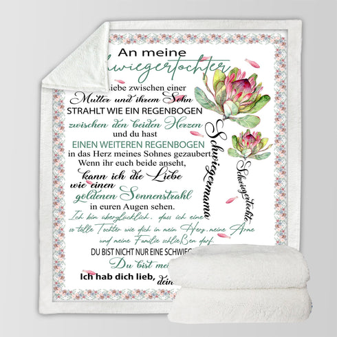 "An meine Schwiegertochter" Decke - Blume